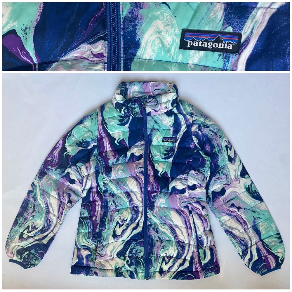 Patagonia Kids Puffer Jacket - Blue, Purple, Green Swirl